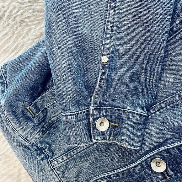 G by Guess Men's Denim Trucker Jacket - Layered Jersey Hood - Flap Pockets - XXL - Picture 8 of 16